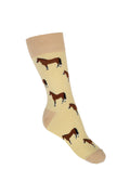 Country Moos Yellow Horse Crew Socks