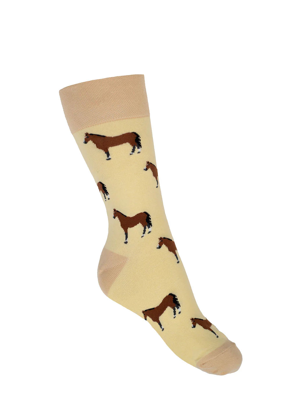 Country Moos Yellow Horse Crew Socks