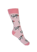Country Moos Rose Cow Crew Socks