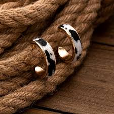 Cow Print Hoop Earrings